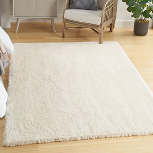 Dreamy Shag Ivory 5 ft. x 7 ft. All-over design Contemporary Area Rug