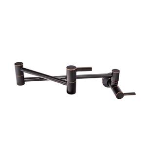 Modern Wall Mount Potfiller with 2 Lever Handles in Oil Rubbed Bronze