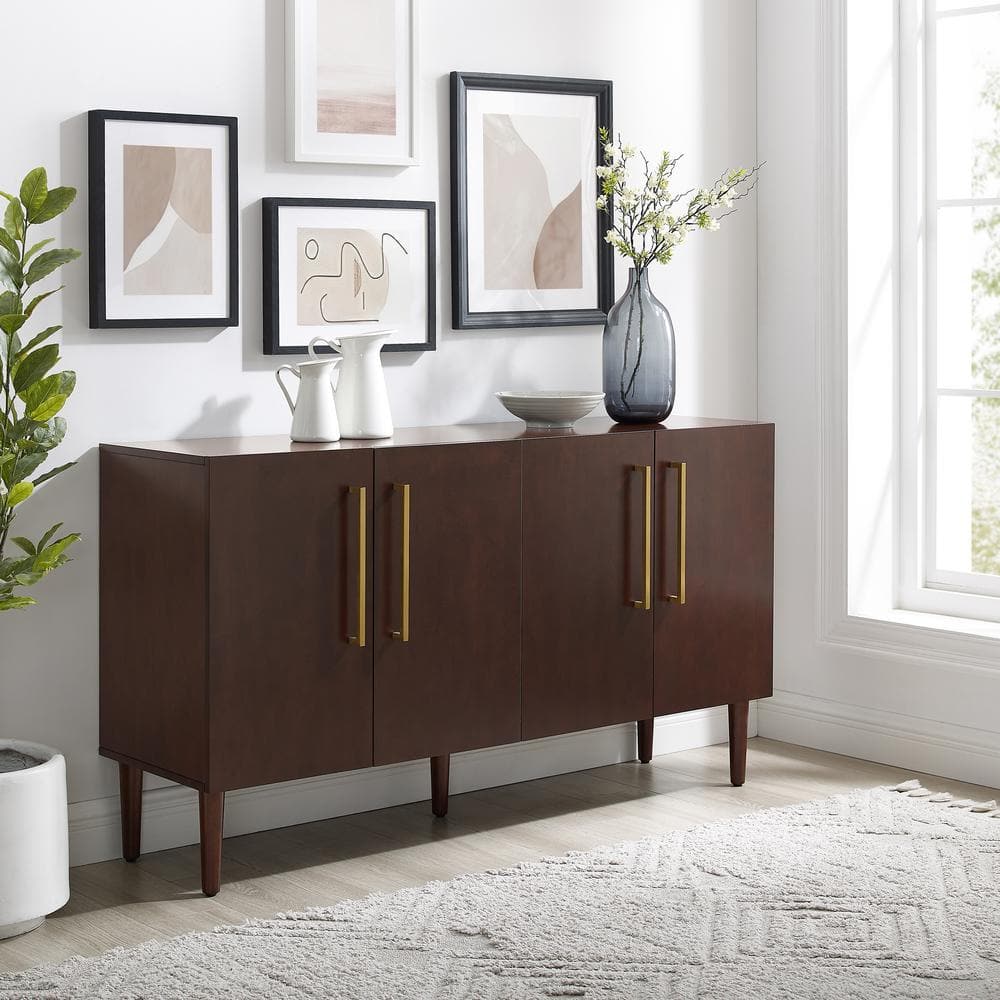Everett Mid-Century Mahogany Sideboard with Adjustable Shelving