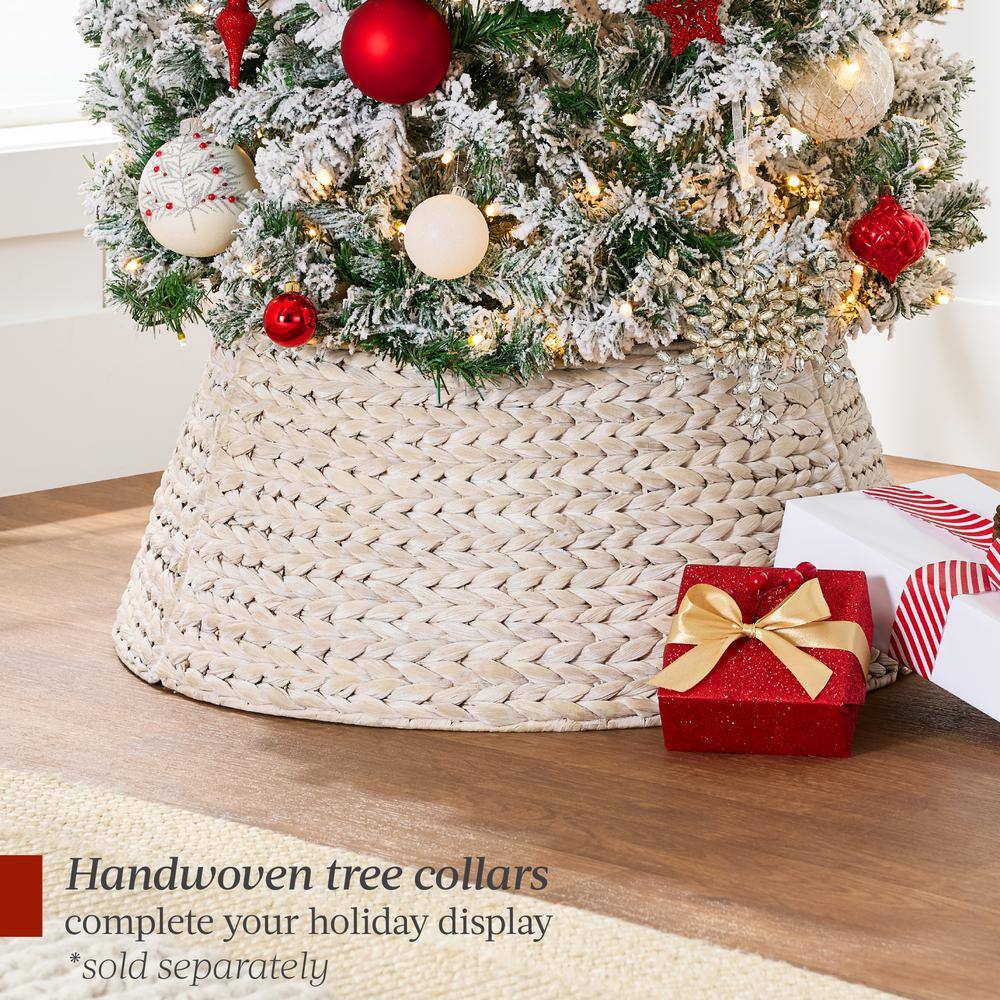 6ft White Snow-Flocked Pre-Lit Pencil Christmas Tree with PVC Branches