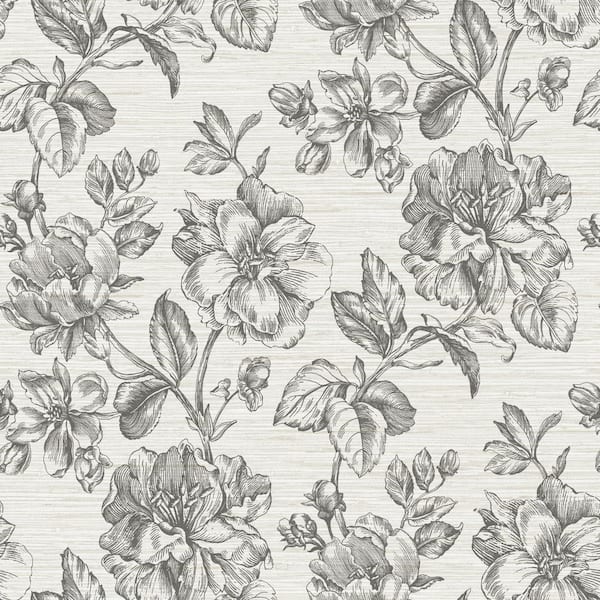 RoomMates 28.29 sq. ft. Tamara Day Flower Girl Gray Peel and Stick Wallpaper