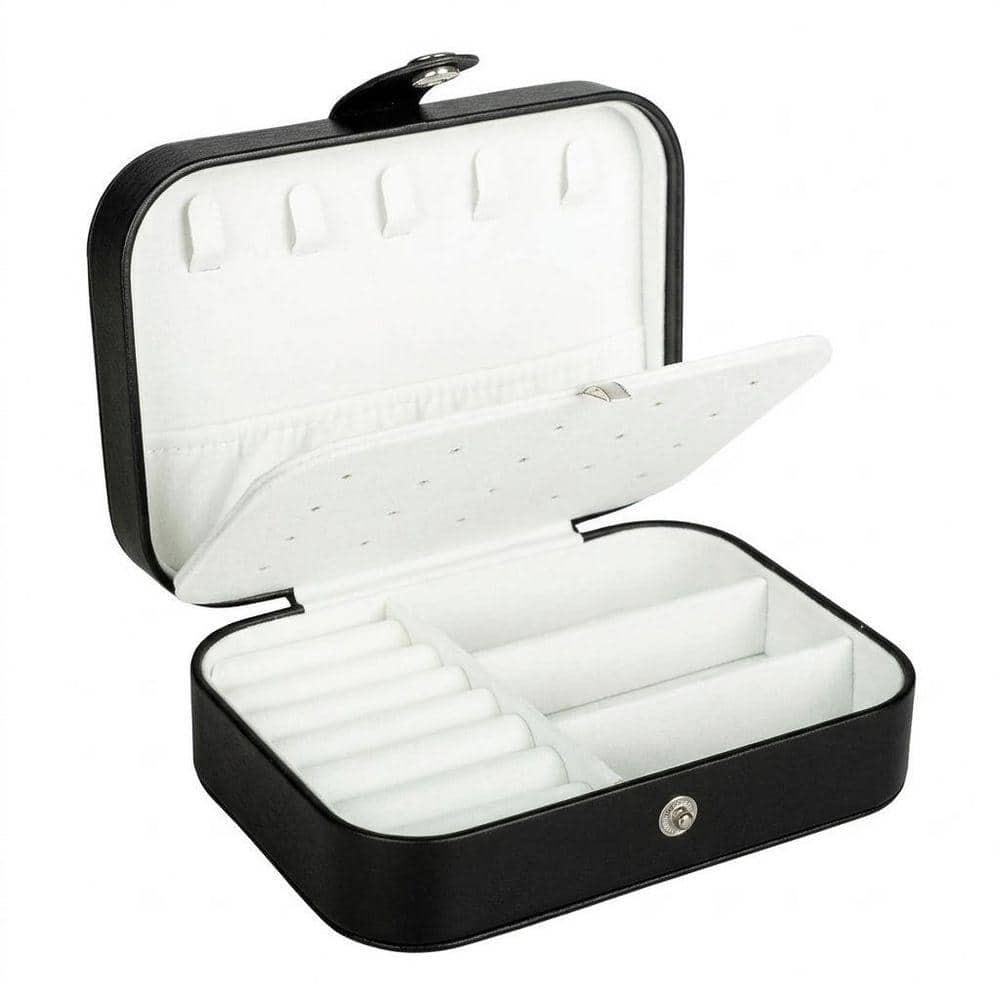 Black PU Leather Small Jewelry Box LINBQ620 - The Home Depot