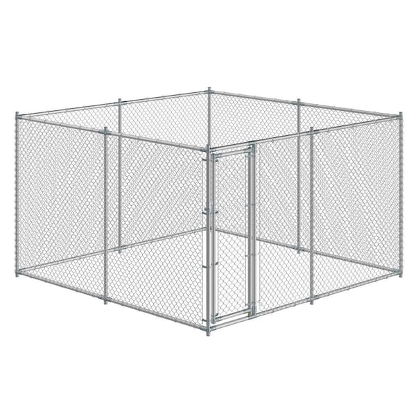6 ft. H x 5 ft. W x 15 ft. L or 10 ft. W x 10 ft. L Two-in-One Galvanized Chain Link Kennel Fence Panel Kit