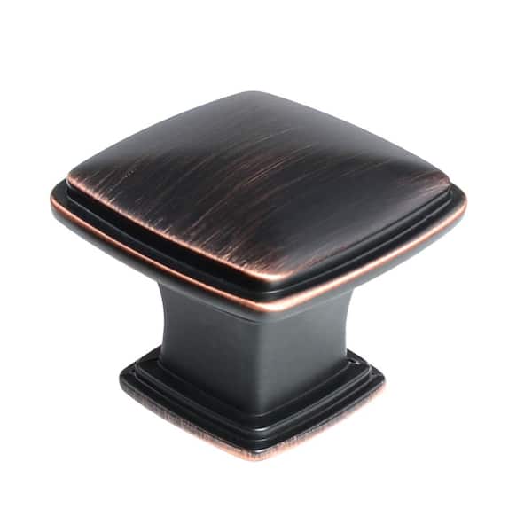 South Main Hardware 1-1/4 in. Oil Rubbed Bronze Traditional Square Cabinet Knob (25-Pack)