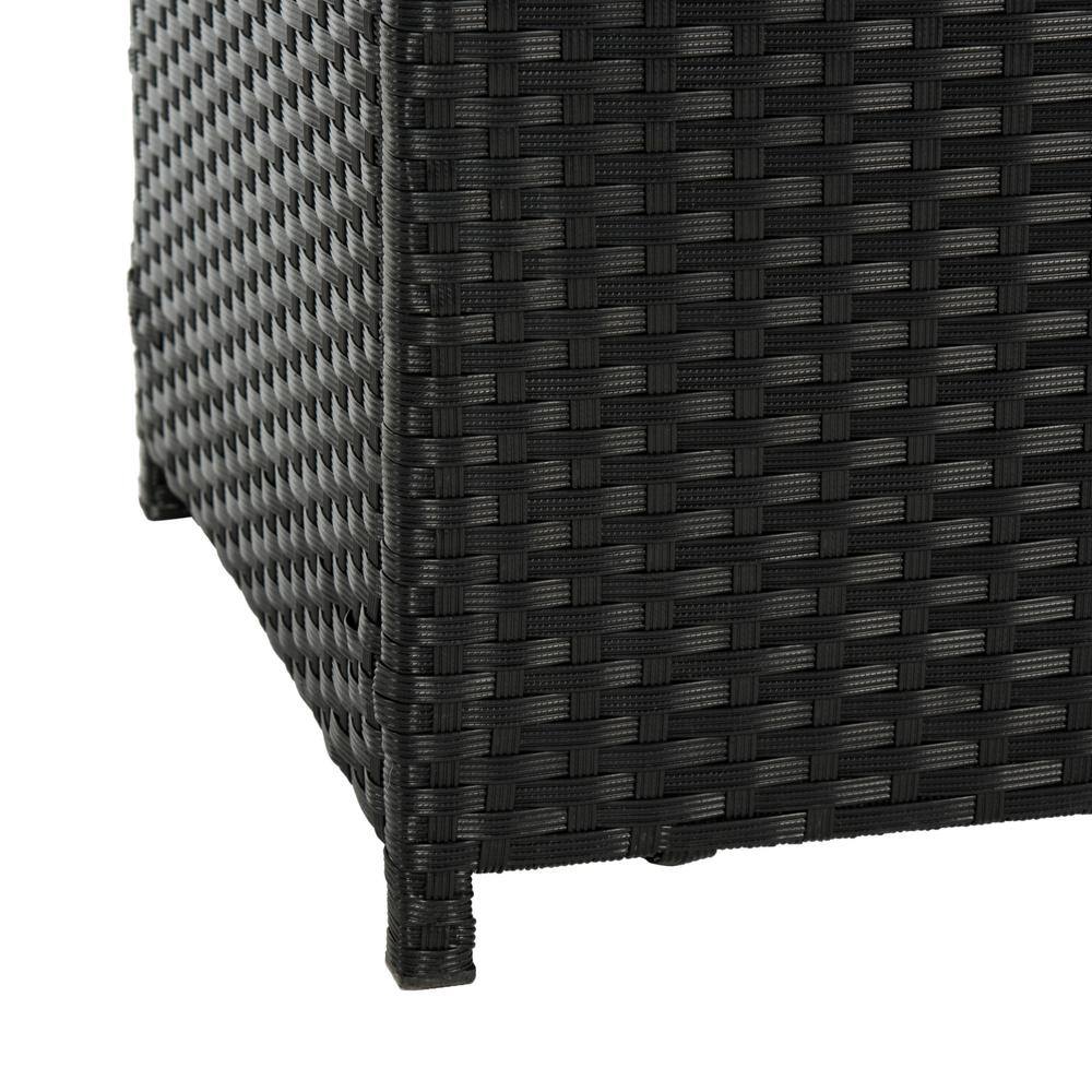 Cosima 53 Inch Black PE Rattan Outdoor Storage Box