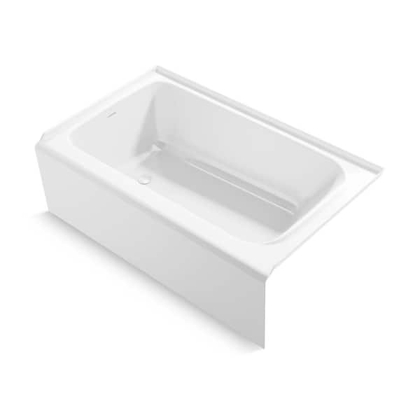 Paces 60 in. x 36 in. Soaking Bathtub with Left Hand Drain in White