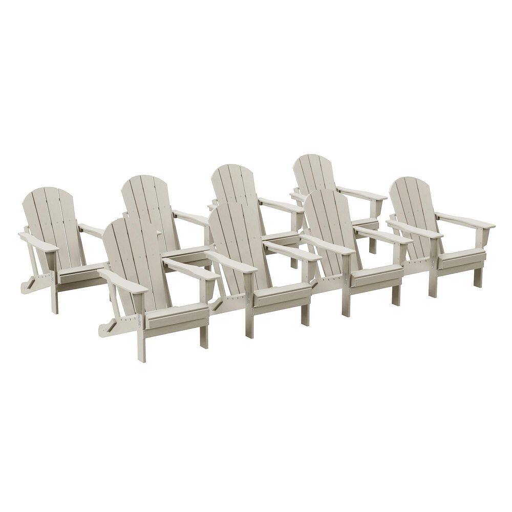 Addison Sand 8-Piece Plastic Folding Outdoor Patio Fade Resistant Adirondack Conversation Chair Set price history on PriceWatchPro