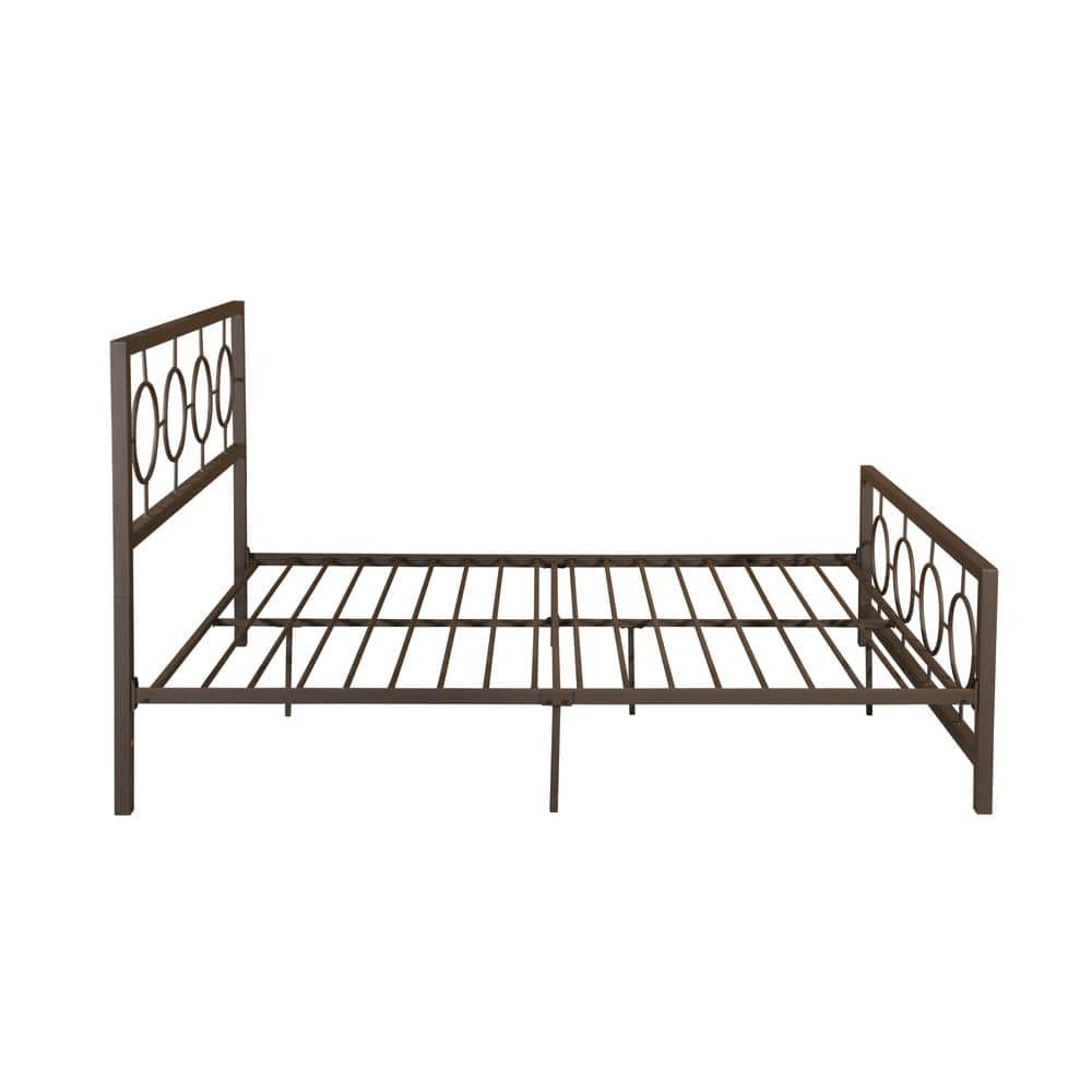 Francoise Queen Hammered Copper Metal Platform Bed Frame