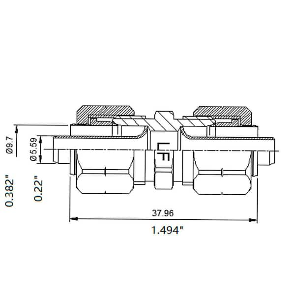 3/8 in. x 3/8 in. Comp Brass Coupling