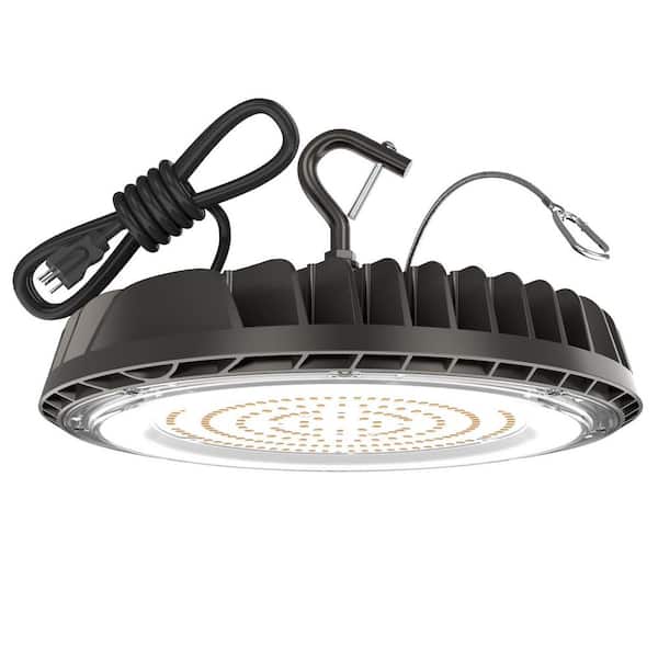 LED High Bay Light 150W 21,000 lm 5000K UFO Light 5' Cable with US Plug for Factory Warehouse Workshop Gym Barn Garage