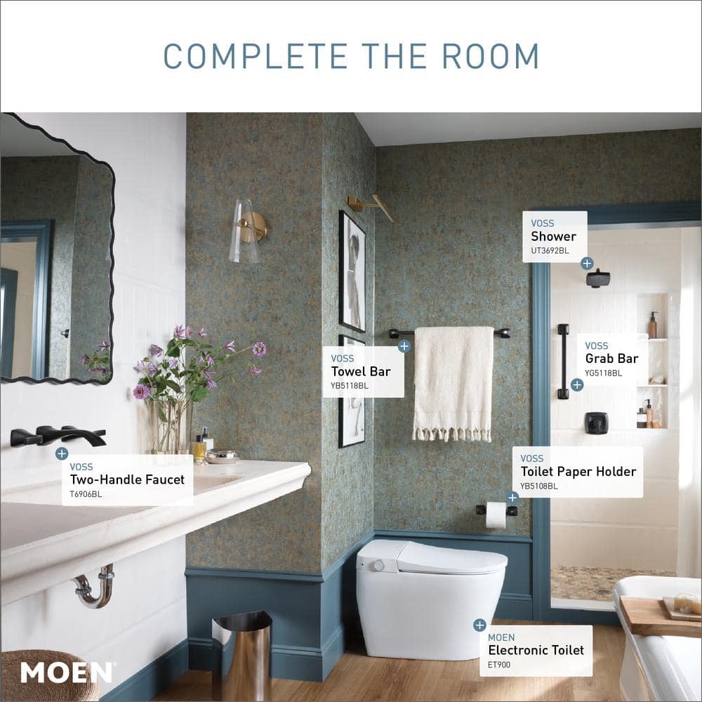 White Elongated One-Piece Smart Toilet with Remote