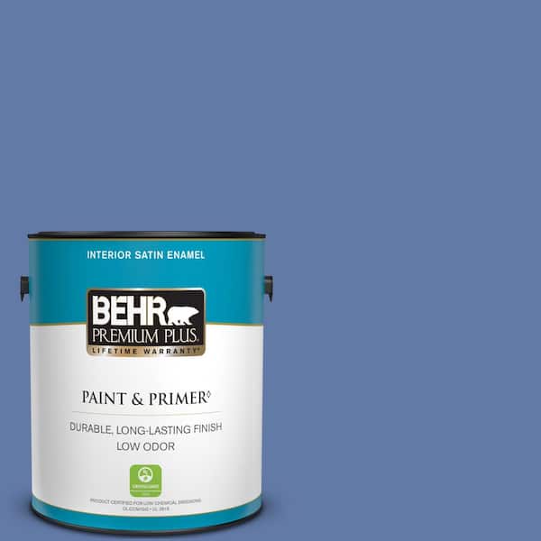 BEHR PREMIUM PLUS 1 gal. #M540-6 Miracle Elixir Satin Enamel Low Odor Interior Paint & Primer