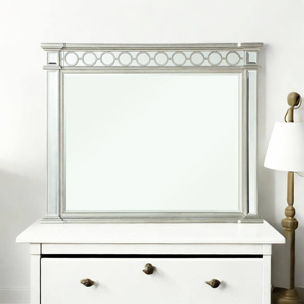 Varian Silver Rectangular Wood Dresser Mirror