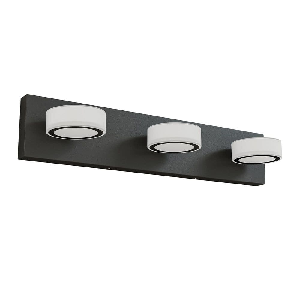 21 in. 3-Light Matte Black LED Vanity Light, Waterproof, Anti-Rust, Acrylic Shades, 18-Watt AC 100-120-Volt price history on PriceWatchPro