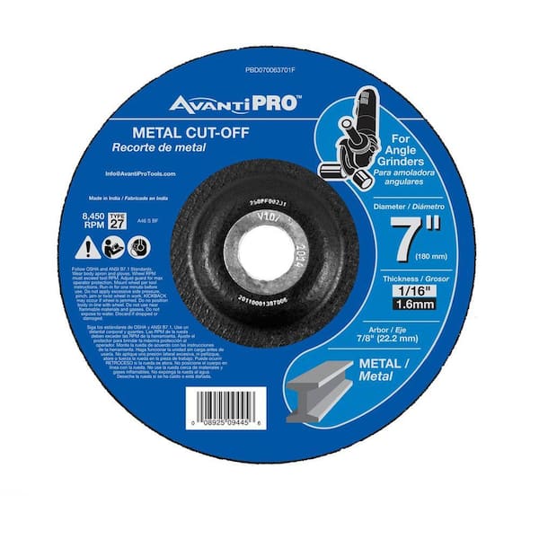 Avanti Pro 7 in. x 1/16 in. x 7/8 in. Metal Cut-Off Disc with Type 27 Depressed Center