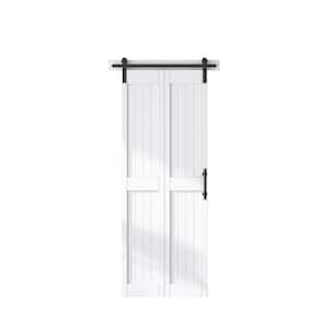 Assembled 24 in. x 84 in. Solid Core White MDF Covered with Water-Proof PVC Surface Bi Fold Door with Hardware Kit