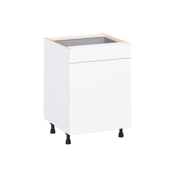 Timberline 24 in. W x 24 in. D x 34.5 in. H Assembled Slab Base Kitchen Cabinet in Bright White with Drawer