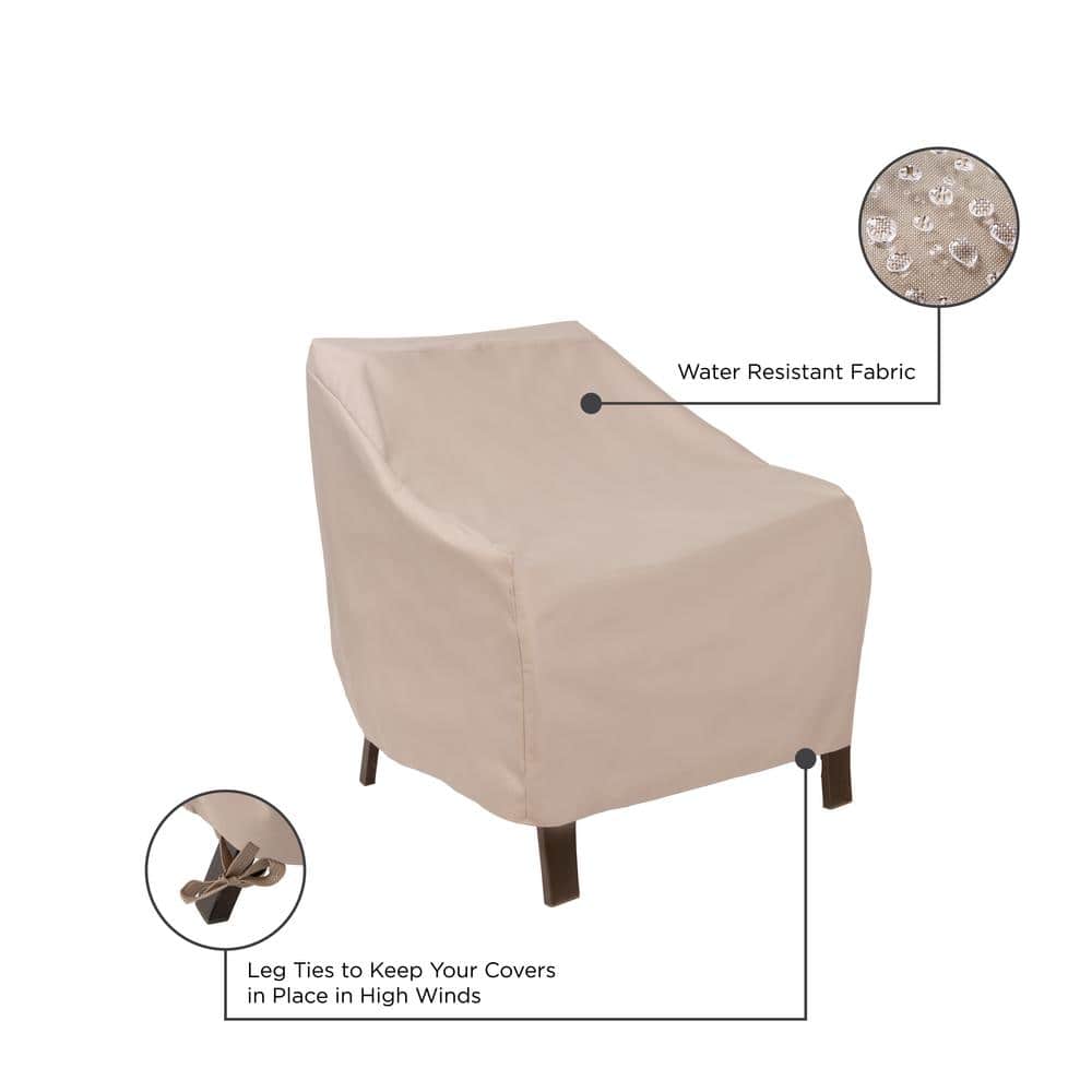 Beige Weather-Resistant Patio Chair Covers, Set of 2