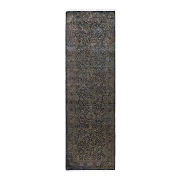 Overdyed Gray 2 ft. 7 in. x 8 ft. 8 in. Wool Indoor Area Rug