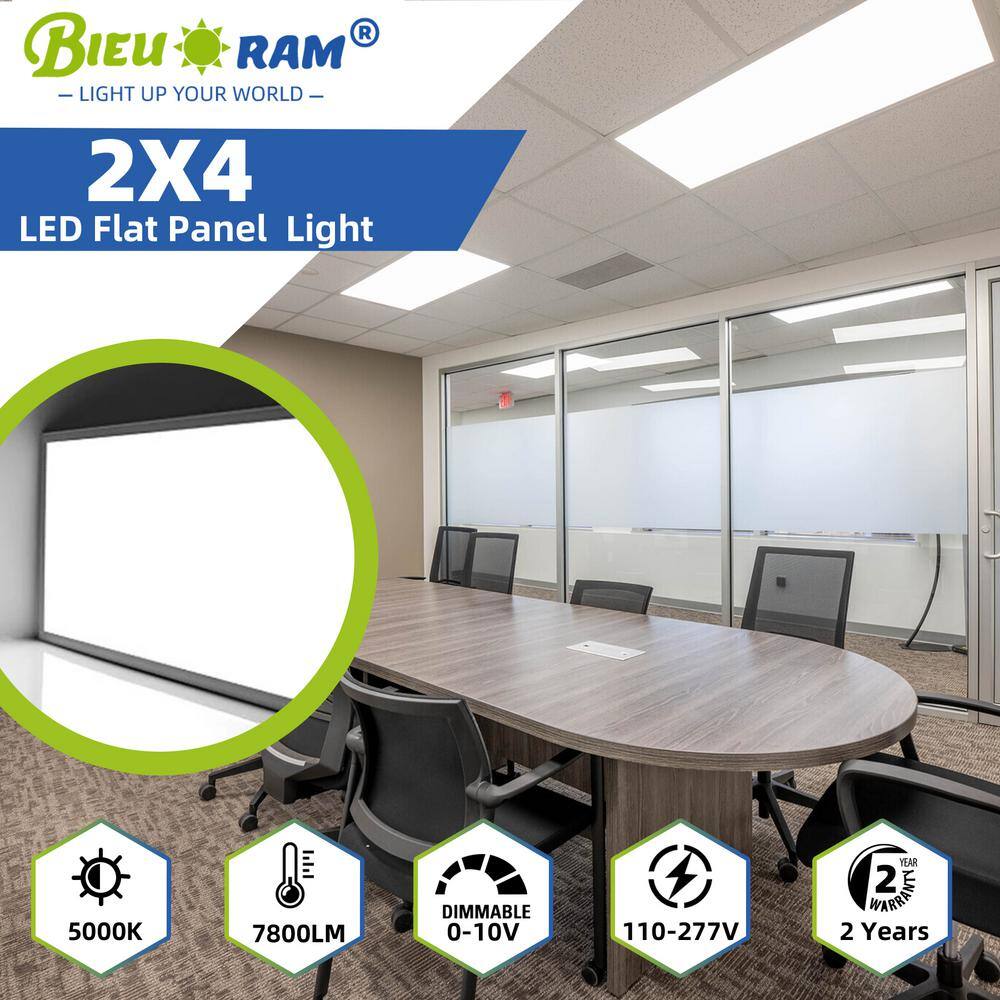 White Aluminum 2x4 LED Flat Panel Light Fixture