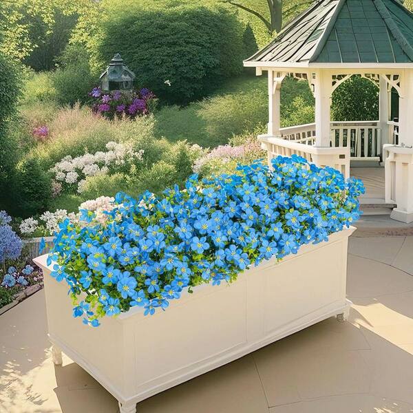 13.8 in. Blue Indoor/Outdoor Artificial Assorted Flowers