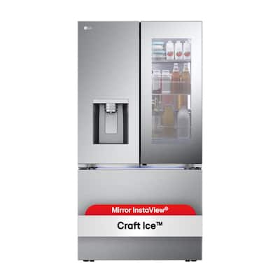 26 cu. ft. Counter-Depth MAX French Door Refrigerator w/ Mirrored Instaview & 4 types of ice, PrintProof Stainless Steel