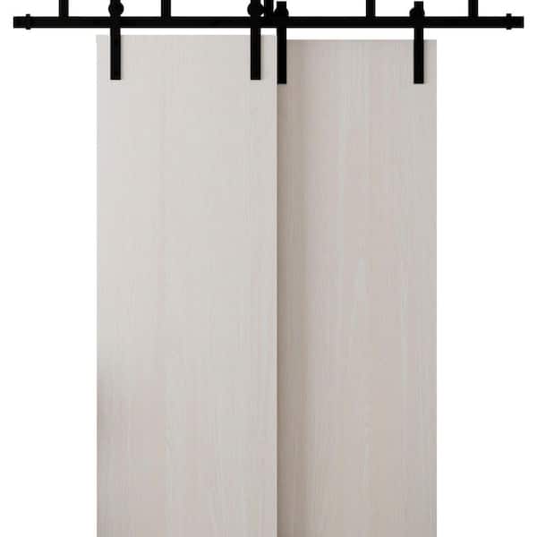 3011 84 in. x 80 in. Sold Core Ash Franko Color Wood Sliding Barn Door with Hardware Kit