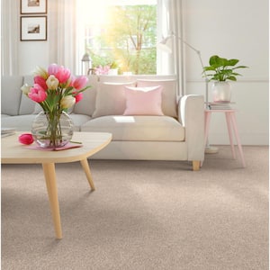 Coastal Charm I Color Ecru Beige 42 oz. Nylon Texture Installed Carpet