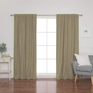 Brown Back Tab Blackout Curtain - 52 in. W x 84 in. L (Set of 2)