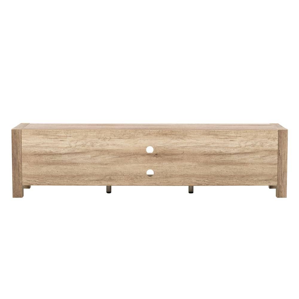 Joliet Chunky Style Warm Beige TV Bench with Duotone Cabinets