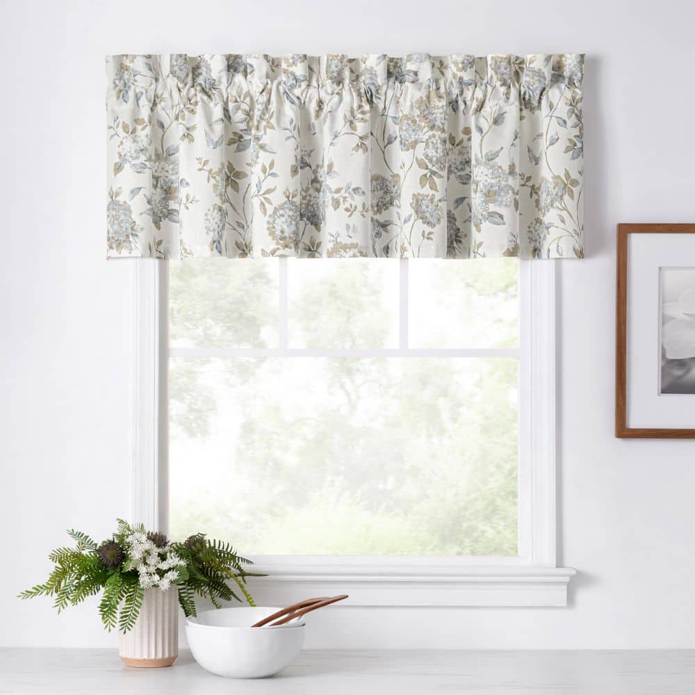 Abigail Off-White Floral Cotton Blend Tailored Valance