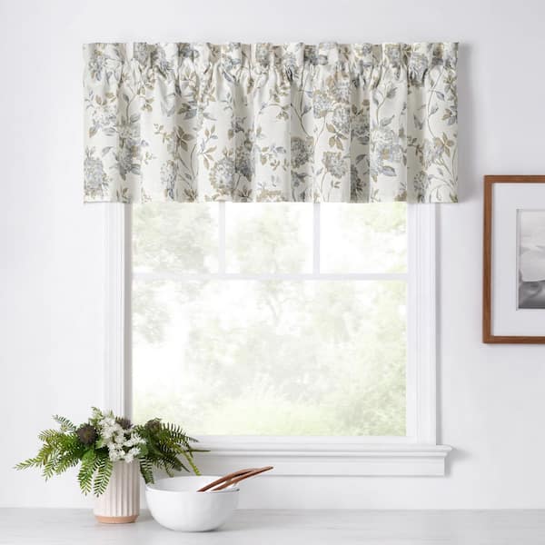 Ellis Curtain Abigail 15 in. L Polyester/Cotton Tailored Valance in Porcelain