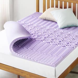 1.5 Inch 5-Zone Memory Foam Mattress Topper with Lavender Infusion, Queen