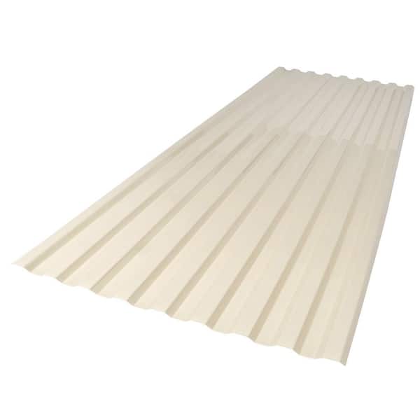 Suntuf 26 in. x 6 ft. Corrugated Polycarbonate Roof Panel in Smooth Cream