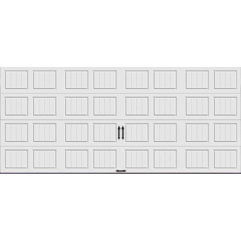 Gallery Steel Short Panel 16 ft x 7 ft Insulated 18.4 R-Value White Garage 