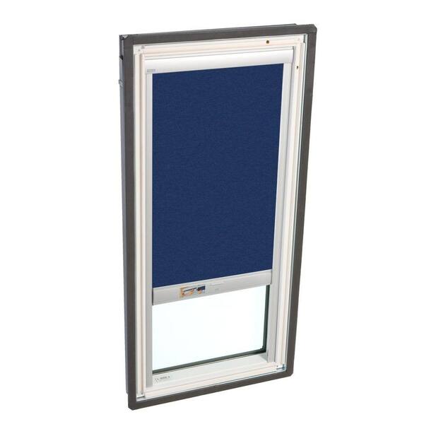VELUX 21 in. x 45-3/4 in. Fixed Deck-Mounted Skylight w/LowE3 Glass Dark Blue Solar Powered Light Filter Blind-DISCONTINUED