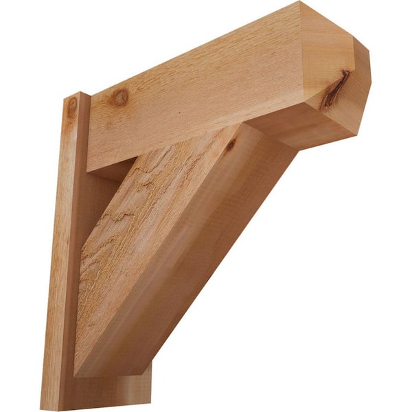 Ekena Millwork 8 in. x 22 in. x 22 in. Traditional Craftsman Rough Sawn Western Red Cedar Outlooker