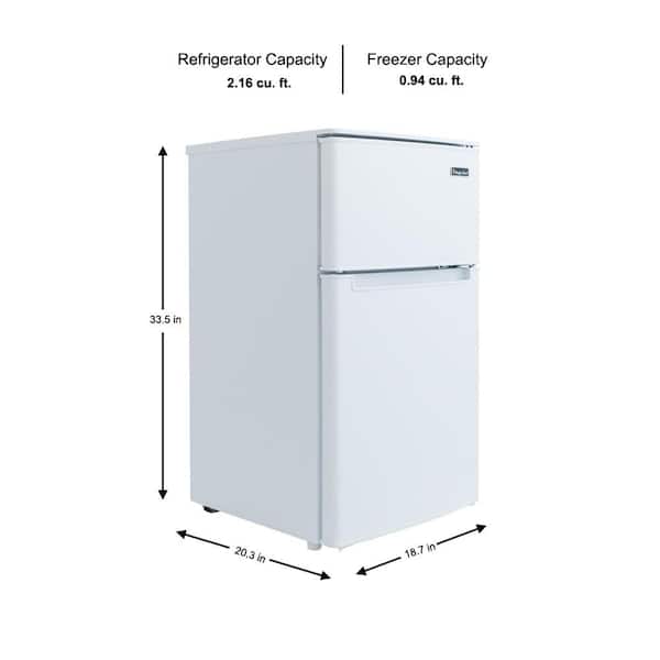 Magic Chef 3.1 cu. ft. 2-Door Mini Refrigerator in Stainless Steel Look  with Freezer, HMDR31GSE - The Home Depot