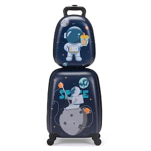 2-Pcs Kids Luggage 16 in. Set Spaceman Pattern Navy Blue
