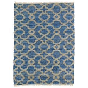 Kenwood Blue 8 ft. x 9 ft. Hand Woven Silk Indoor Double Sided Area Rug