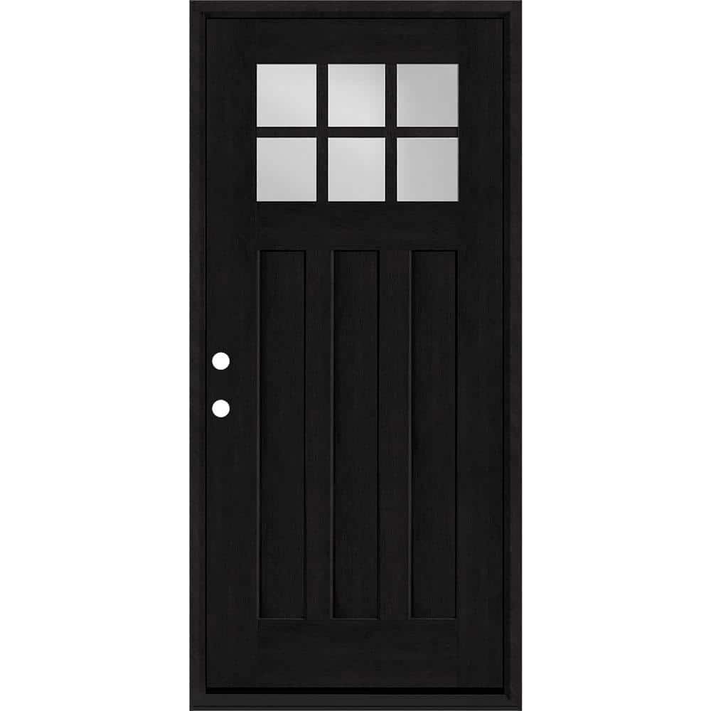 Regency 32 in. x 80 in. 6-Lite Top Lite Clear Glass RHIS Onyx Stain Mahogany Fiberglass Prehung Front Door price history on PriceWatchPro