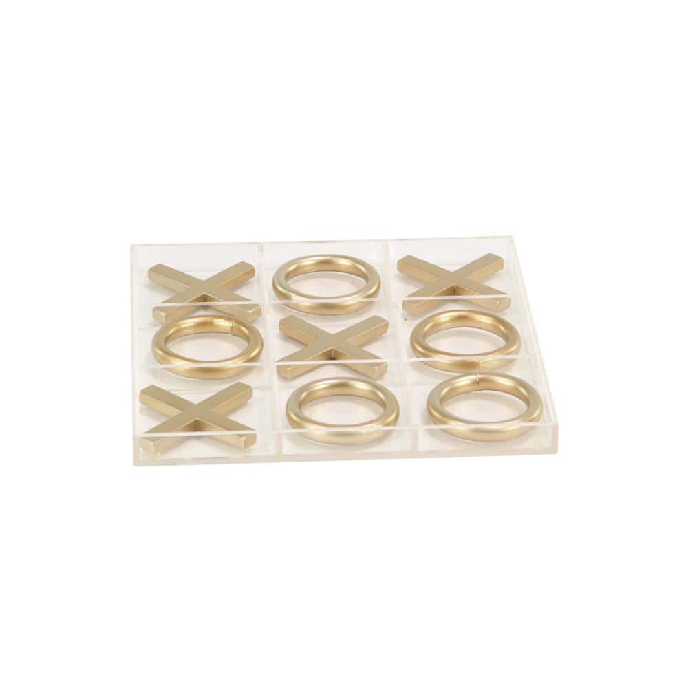 12" Gold and Clear Acrylic Tic Tac Toe Set