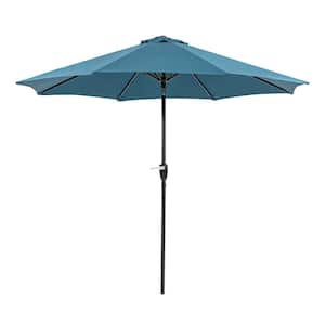 Don 9 ft. Steel Market Patio Umbrella In Blue With Carrying Bag