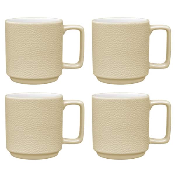 Noritake Colortex Stone Ivory 16 oz. Porcelain Mugs, (Set of 4)