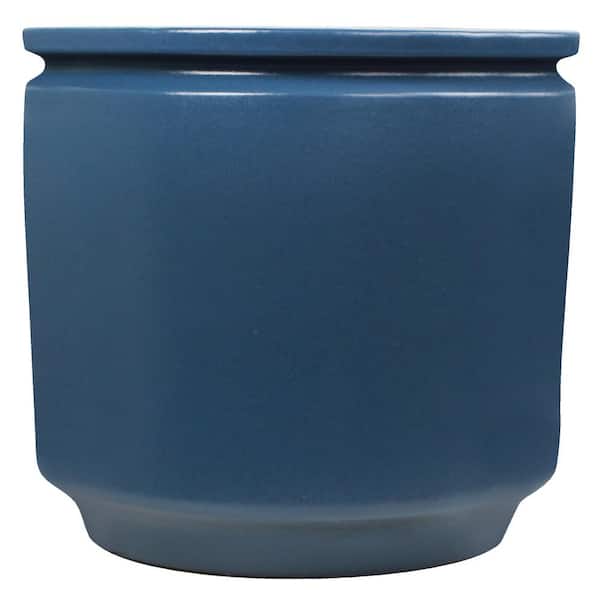 Trendspot 12 in. Ray Ocean Blue Ceramic Planter