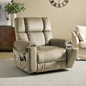 Jacob Beige Power Assisted Lift Recliner with Head, Footrests, Massage, Heating, and USB/Type-C Charging Stations