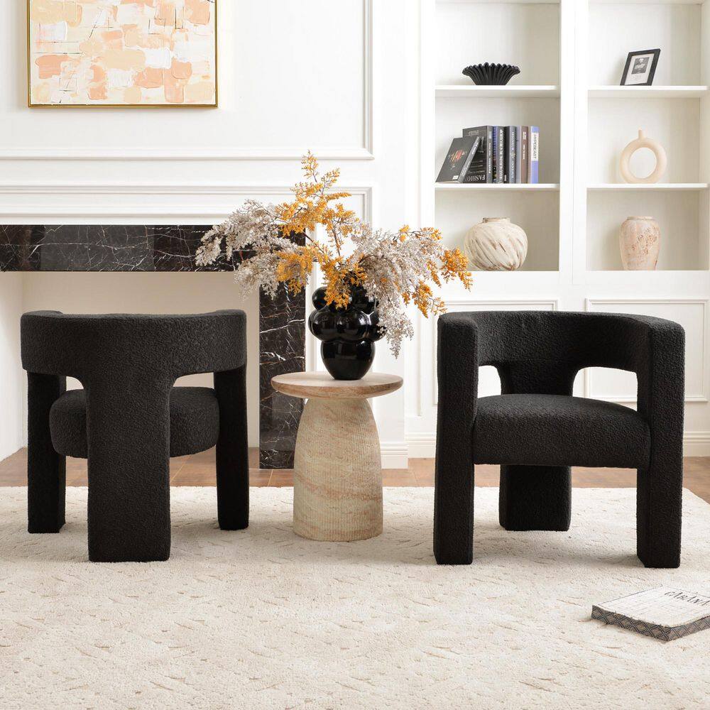 Charcoal 28 in. Wide Boucle Upholstered Square Arm Chair (Set of 2) price history on PriceWatchPro
