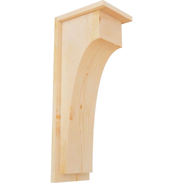 Ekena Millwork 8 in. x 10 in. x 26 in. Huntington Rough Sawn Douglas Fir Corbel with Backplate