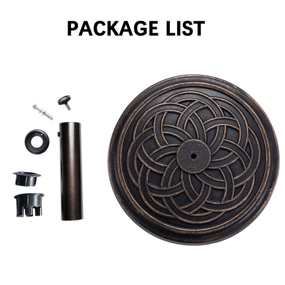 Bronze Round Concrete Resin Patio Umbrella Base