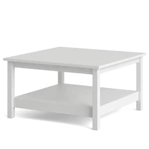 Madrid 32 in. White Engineered Wood Square Coffee Table